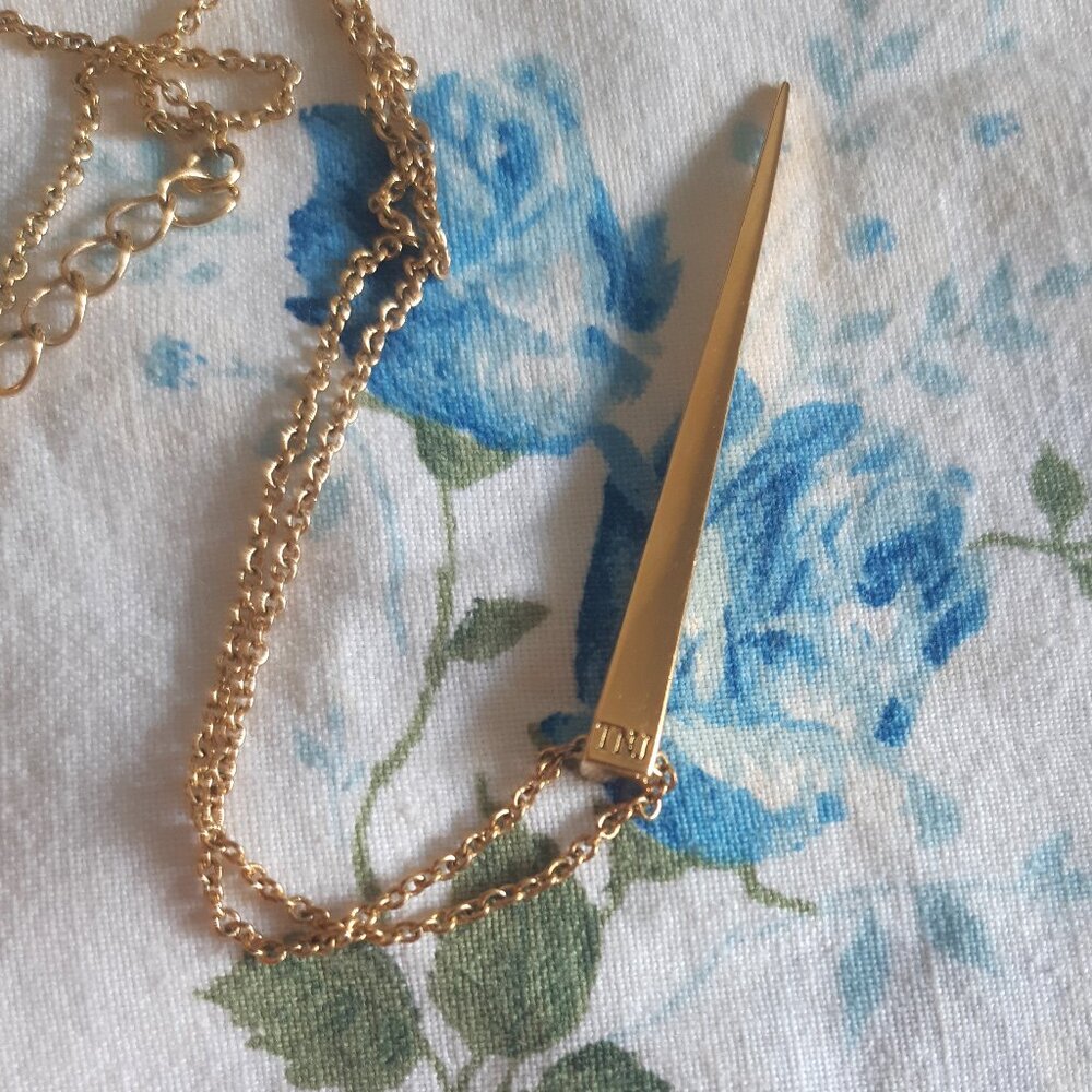 Gold-Plated Dagger Pendant Necklace